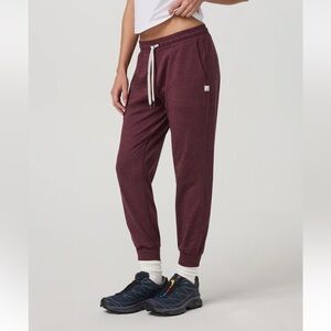 Vuori Women's Maroon Performance Jogger Long - Casual Drawstring Lounge Pants